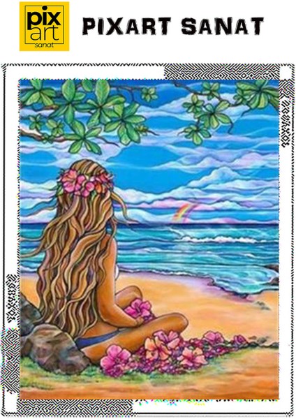 Plaj Keyfi Pixart Sanat Elmas Mozaik Tablo Diamond Türkiye 43*53 fırsatları