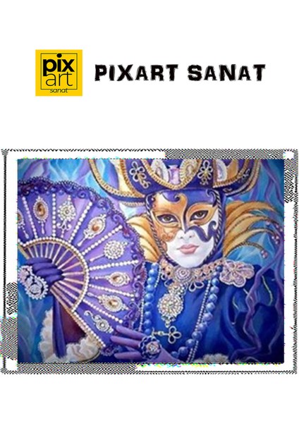 Mor Seven Maskeli Pixart Sanat Elmas Mozaik Tablo Diamond Türkiye 66 x 51 cm fırsatları