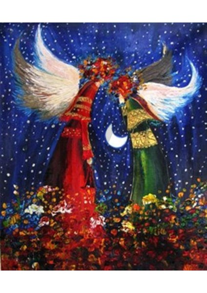 Gece Vakti Melekler Pixart Sanat Elmas Mozaik Tablo Diamond Türkiye 47*57