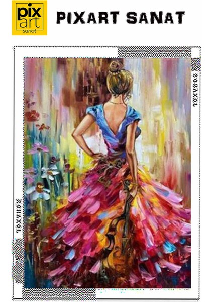 Arkası Dönük Renkli Kadın Pixart Sanat Elmas Mozaik Tablo Diamond Türkiye 38*53 fırsatları