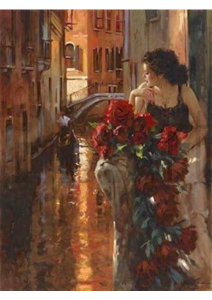 Venedikte Balkon Pixart Sanat Elmas Mozaik Tablo Diamond Türkiye 45*60