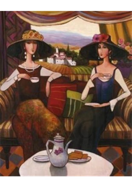 Asil Aile Çay Zamanı Pixart Sanat Elmas Mozaik Tablo Diamond Türkiye 45*58