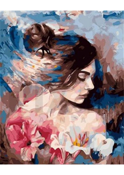 Göğsümde Çiçekler Pixart Sanat Elmas Mozaik Tablo Diamond Türkiye 46 x 58 cm