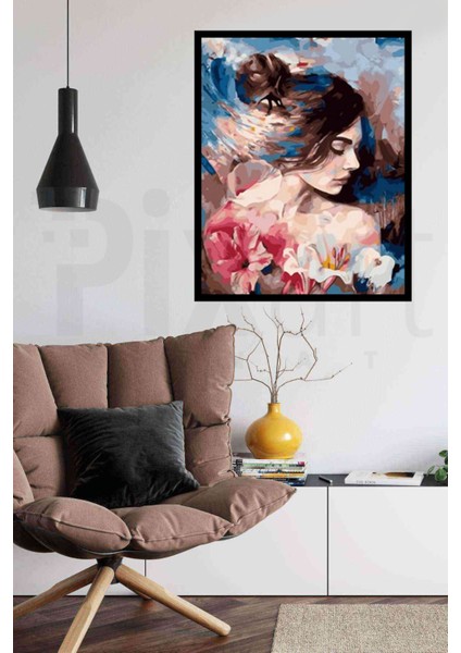 Göğsümde Çiçekler Pixart Sanat Elmas Mozaik Tablo Diamond Türkiye 46 x 58 cm modelleri