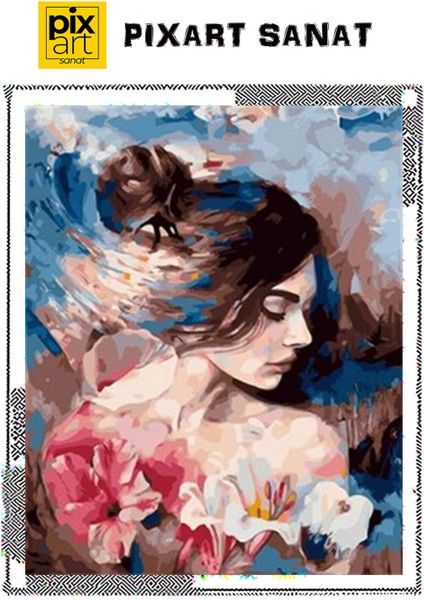Göğsümde Çiçekler Pixart Sanat Elmas Mozaik Tablo Diamond Türkiye 46 x 58 cm fırsatları