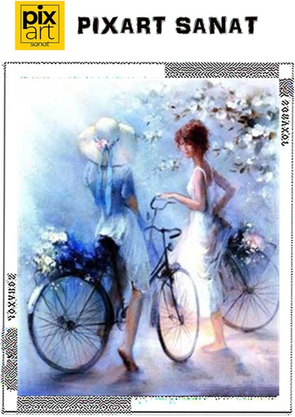Bisikletli Iki Kız 41 x 51 cm fırsatları