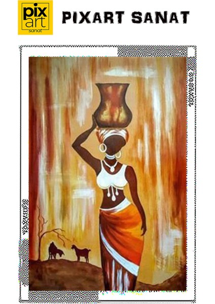 Testi Tutan Afrikalı Kadın 40 x 60 cm fırsatları