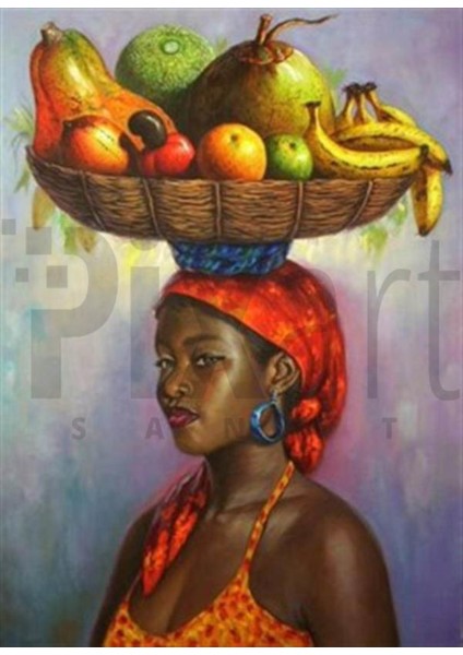 Meyve Taşıyan Kadın 36 x 51 cm