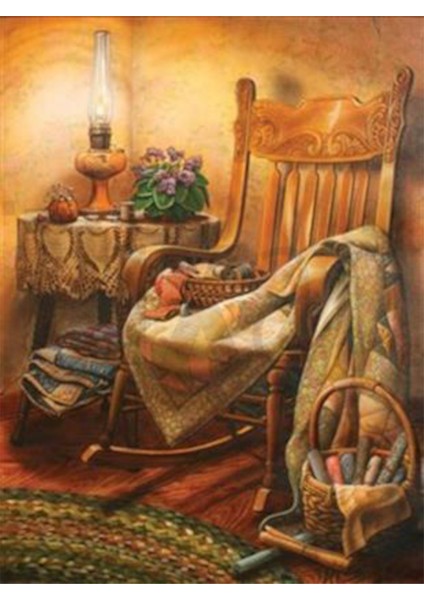 Eski Zaman Sandalye Pixart Sanat Elmas Mozaik Tablo Diamond Türkiye 60*78