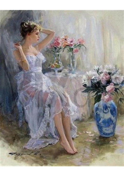Tül Elbiseli Kız 51 x 64 cm