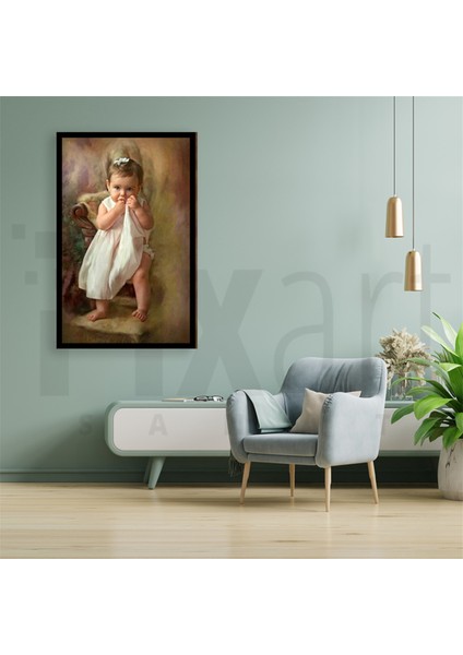 Beyaz Elbiseli Bebek 40 x 60 Elmas Mozaik Tablo fiyatları