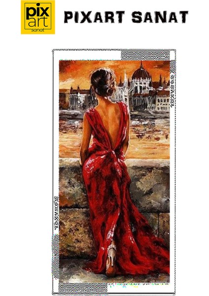 Kıyıda Kırmızılı Kız 33 x 66 cm fırsatları