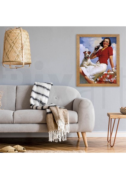 Kadın ve Köpek Pixart Sanat Elmas Mozaik Tablo Diamond Türkiye 48*60 modelleri