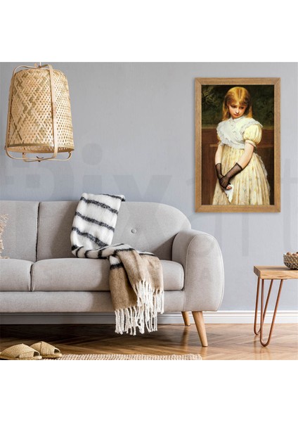 Beyaz Elbiseli Uzgun Kiz 38 x 69 Elmas Mozaik Tablo modelleri