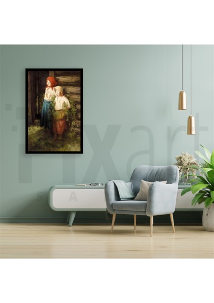 Koylu Iki Kiz Kardes 40 x 60 Elmas Mozaik Tablo
