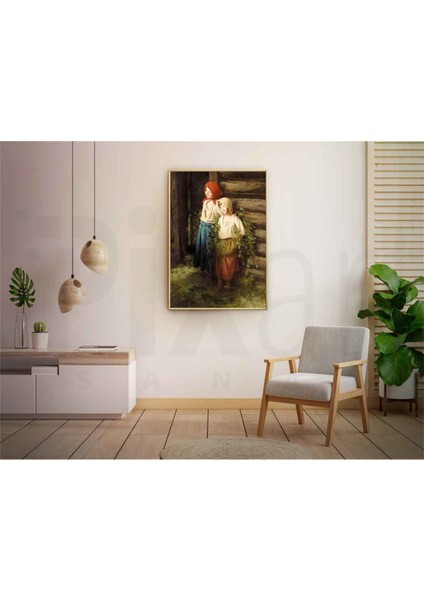 Koylu Iki Kiz Kardes 40 x 60 Elmas Mozaik Tablo