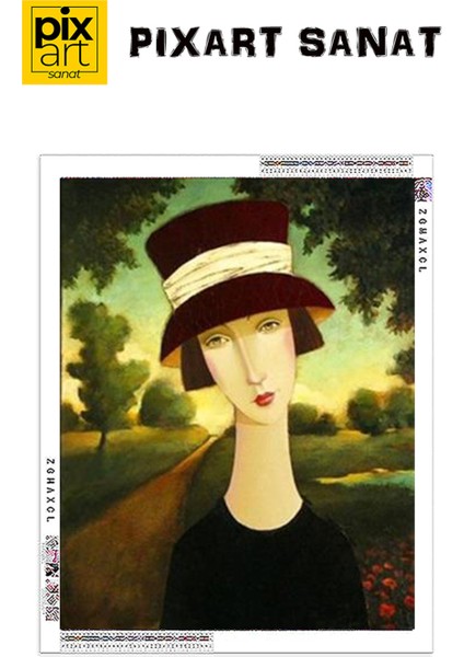 Derin Bakışlı Kadın Pixart Sanat Elmas Mozaik Tablo Diamond Türkiye 45*55 fırsatları