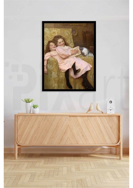 Pembe Elbiseli Kiz Kardesler 41 x 60 Elmas Mozaik Tablo fiyatları