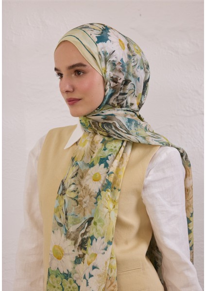 Jasmıne Joy Desen Rami Şal Soft Yeşil modelleri