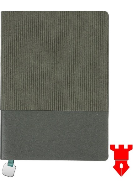 Tarihsiz Çizgili Defter Tokalı 15,5X21,5 Ebat Kadife Doku Not Defteri Kenarı Boyalı Kılıflı Defter