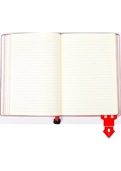 Tarihsiz Çizgili Defter Tokalı 15,5X21,5 Ebat Kadife Doku Not Defteri Kenarı Boyalı Kılıflı Defter
