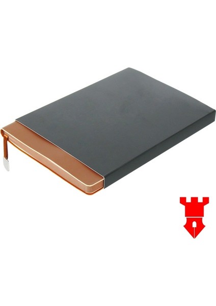 Tarihsiz Çizgili Defter Tokalı 15,5X21,5 Ebat Kadife Doku Not Defteri Kenarı Boyalı Kılıflı Defter
