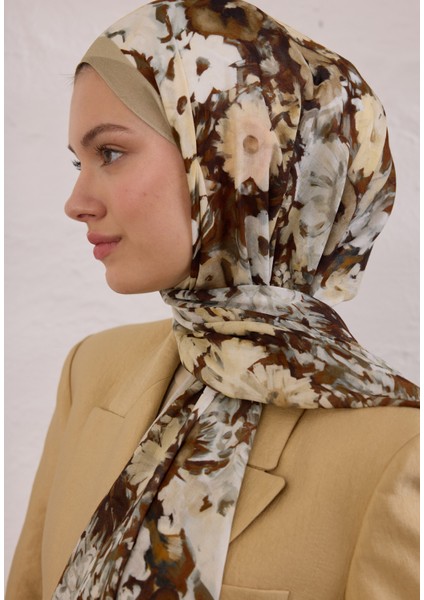 Beauty Blossom Desen Rami Şal Vizon modelleri