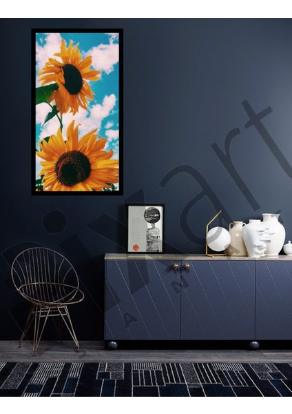 Bulutlar Ve Aycicegi 46 x 76 Elmas Mozaik Tablo fiyatları