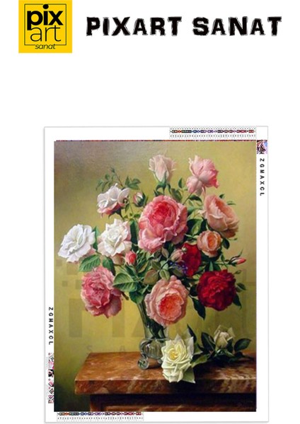 Vazodaki Guller 51 x 71 Elmas Mozaik Tablo fırsatları