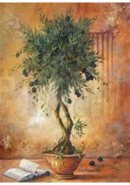 Minik Zeytin Ağacı Pixart Sanat Elmas Mozaik Tablo Diamond Türkiye 55*78