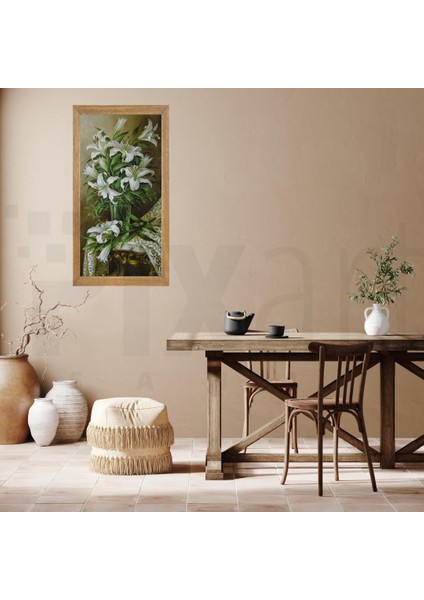 Vazoda Lilyum Cicegi 36 x 71 Elmas Mozaik Tablo fiyatları