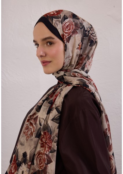 Magnolıa Desen Rami Şal Siyah fırsatları