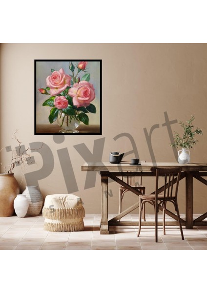 Dalından Yeni Koparılmış Güller Pixart Sanat Elmas Mozaik Tablo Diamond Türkiye 45*53 fiyatları