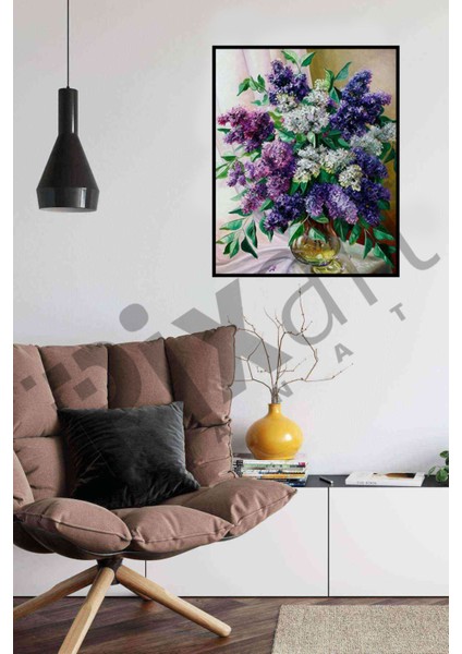 Cam Vazodaki Leylaklar 51 x 64 Elmas Mozaik Tablo fiyatları