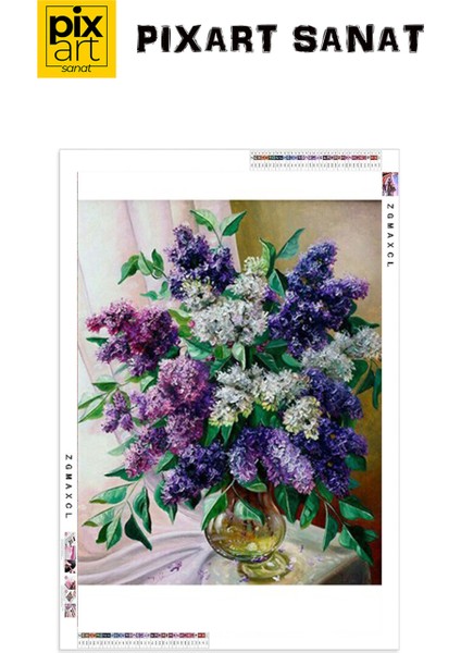 Cam Vazodaki Leylaklar 51 x 64 Elmas Mozaik Tablo fırsatları