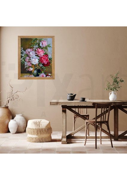 Vazodaki Güller Pixart Sanat Elmas Mozaik Tablo Diamond Türkiye 40*53 modelleri