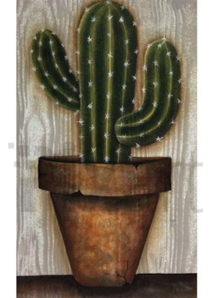 Vazoda Kaktus 36 x 71 Elmas Mozaik Tablo