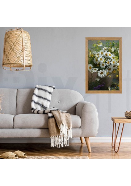 Vazodaki Minik Kır Bahçesi Pixart Sanat Elmas Mozaik Tablo Diamond Türkiye 39*62 modelleri