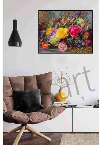 Karışık Gül Buketi Pixart Sanat Elmas Mozaik Tablo Diamond Türkiye 71*58 modelleri
