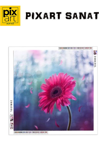 Yaprakları Savrulan Pembe Çiçek Pixart Sanat Elmas Mozaik Tablo Diamond Türkiye 53*53 fırsatları
