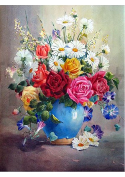 Guller Ve Cicekler 51 x 69 Elmas Mozaik Tablo