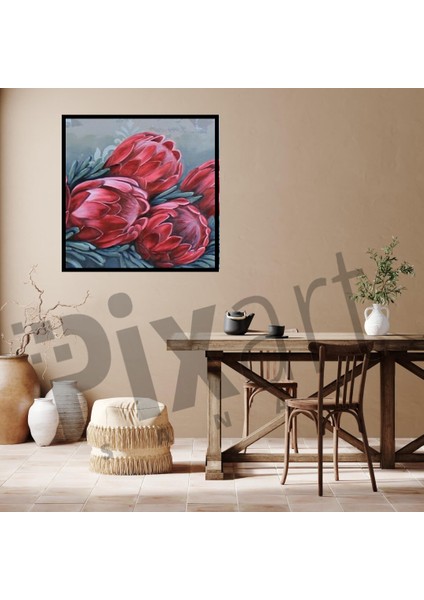 Kırmızı Buket Pixart Sanat Elmas Mozaik Tablo Diamond Türkiye 55*55 fiyatları