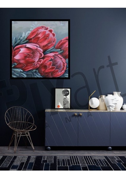 Kırmızı Buket Pixart Sanat Elmas Mozaik Tablo Diamond Türkiye 55*55 modelleri