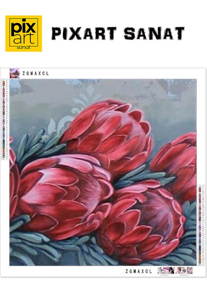 Kırmızı Buket Pixart Sanat Elmas Mozaik Tablo Diamond Türkiye 55*55 fırsatları