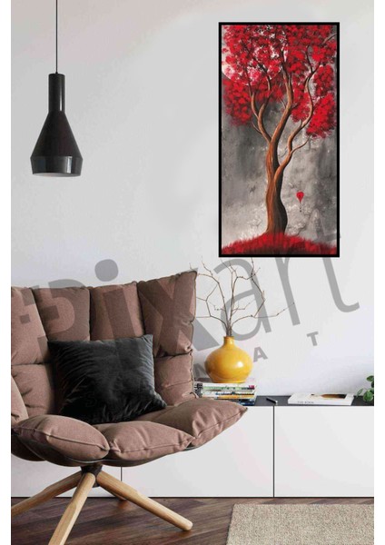 Dolunaydaki Kırmızı Ağaç Pixart Sanat Elmas Mozaik Tablo Diamond Türkiye 35*71 modelleri