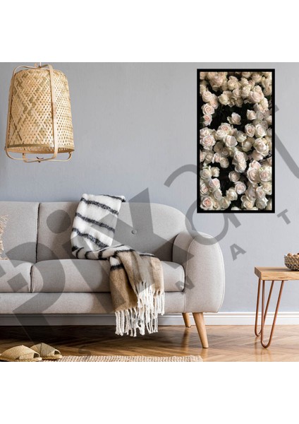 Beyaz Guller 38 x 64 Elmas Mozaik Tablo