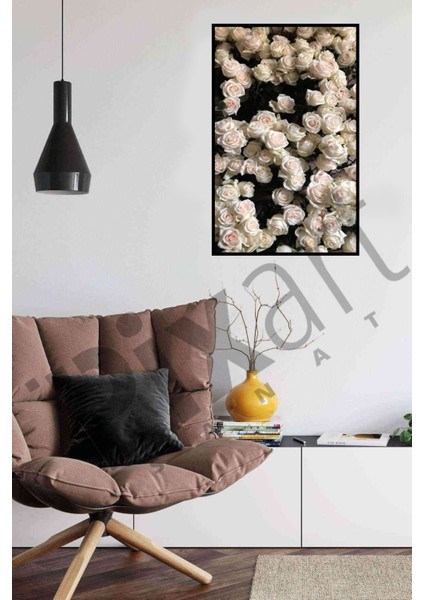Beyaz Guller 38 x 64 Elmas Mozaik Tablo