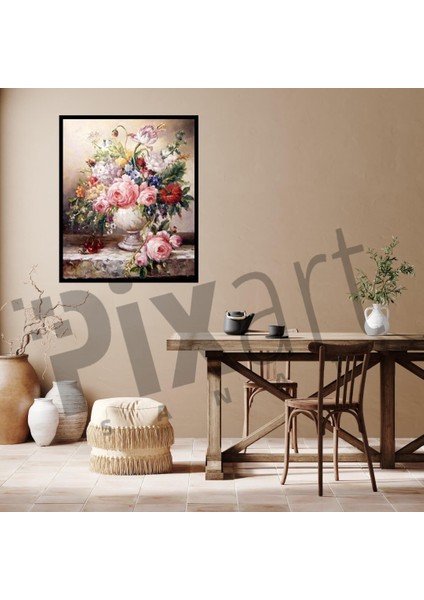 Güllerin Güzelliği Pixart Sanat Elmas Mozaik Tablo Diamond Türkiye 63*76 fiyatları