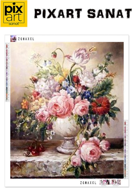 Güllerin Güzelliği Pixart Sanat Elmas Mozaik Tablo Diamond Türkiye 63*76 fırsatları