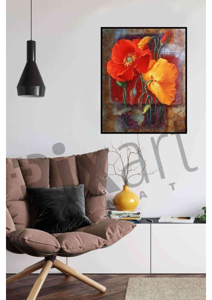 Gelincikler Pixart Sanat Elmas Mozaik Tablo Diamond Türkiye 42*52 modelleri